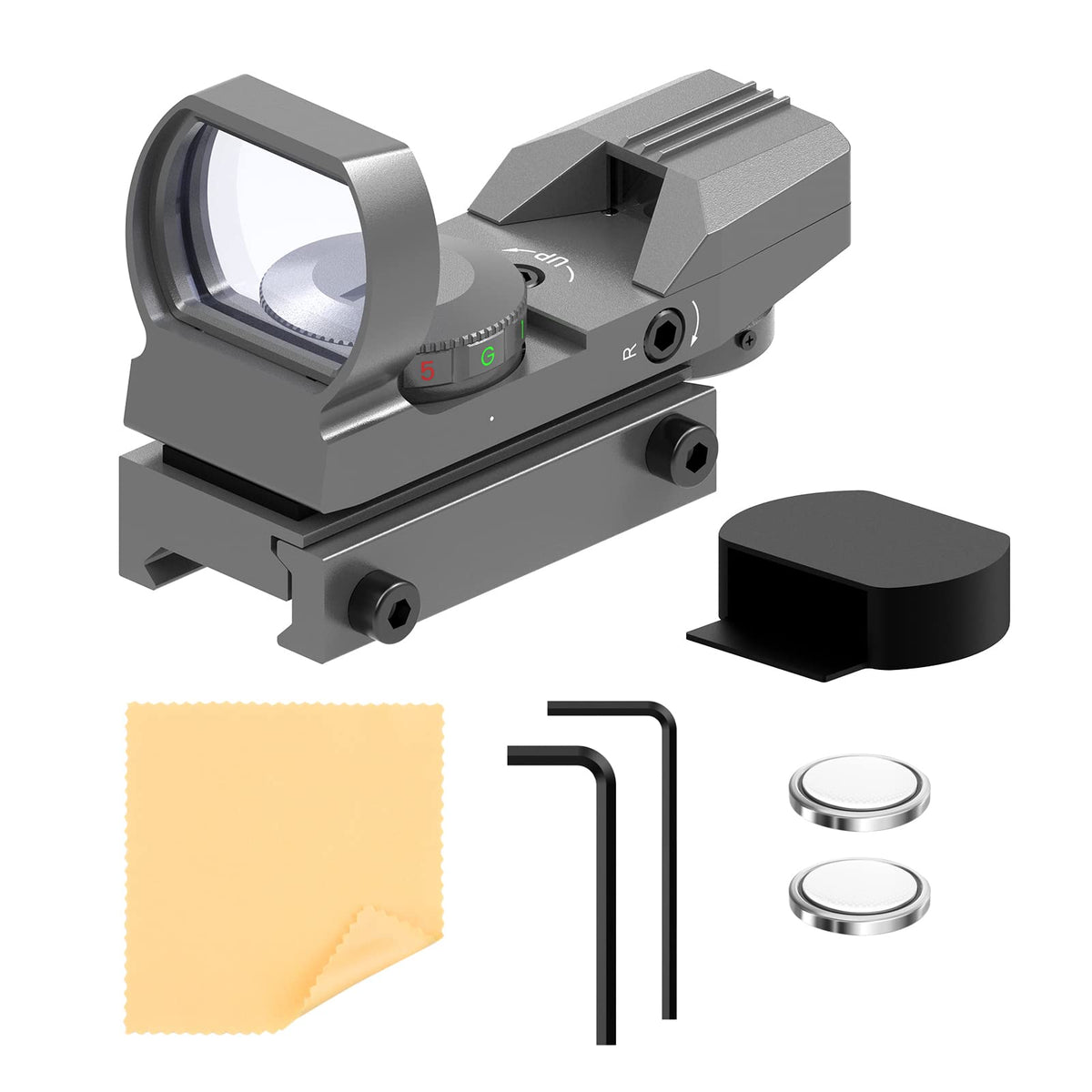 Feyachi Reflex Sight - Adjustable Reticle (4 Styles) Both Red and Green in one Sight!