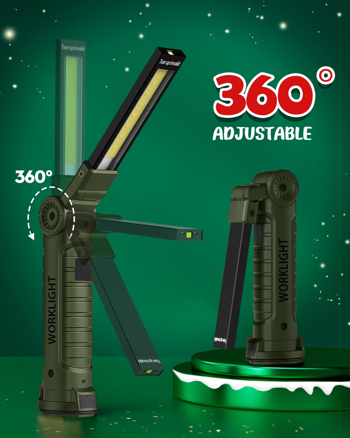 Coquimbo 2 Pack Rechargeable Work Light, Christmas Dad Gifts for Men Him