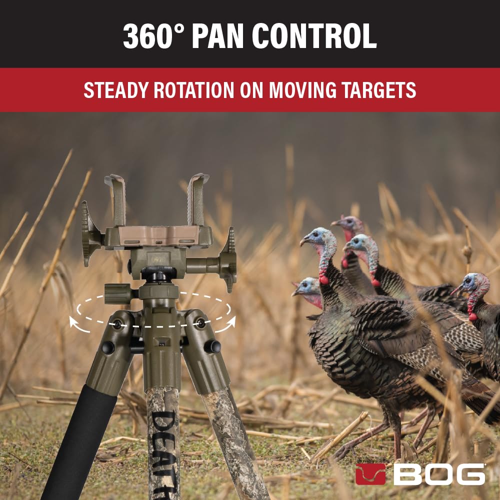 BOG DeathGrip Hunting Tripod, 7"-59", Lightweight, Gun Clamp, Shooting Rest