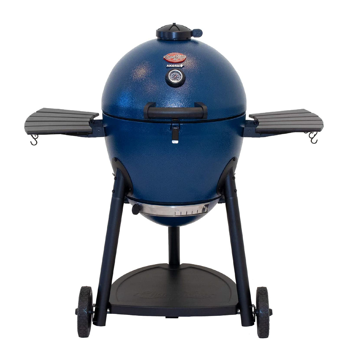 Char-Griller AKORN Jr. Portable Kamado Charcoal Grill and Smoker, Triple-Wall Insulated Steel with Cast Iron Grates and Locking Lid, 155 Sq. In. Cooking Area, Ash