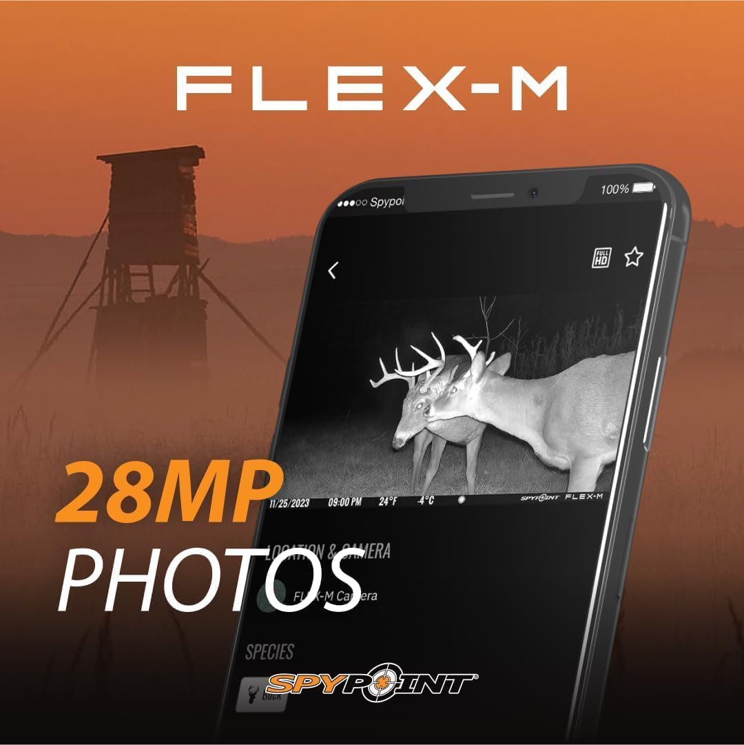 SPYPOINT Flex-M Twin, Cellular Trail Camera, Night Vision, Free Photo Plan