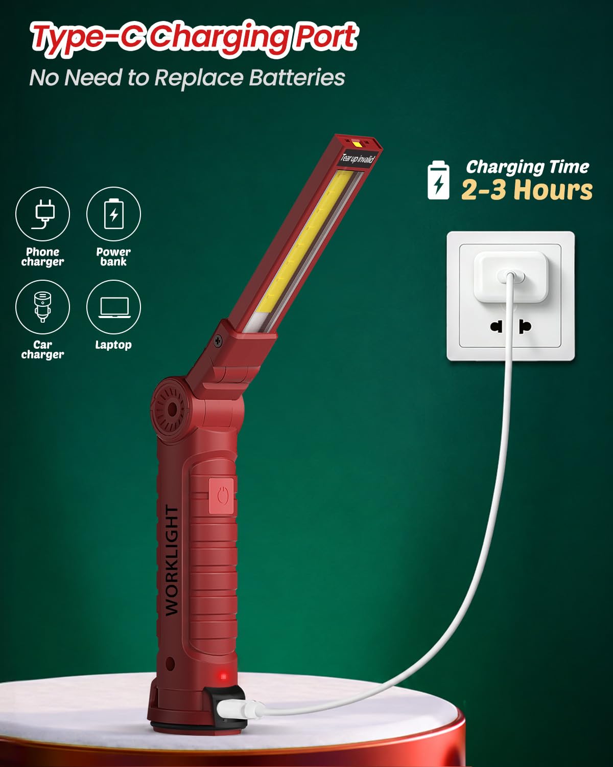 Coquimbo 2 Pack Rechargeable Work Light, Christmas Dad Gifts for Men Him