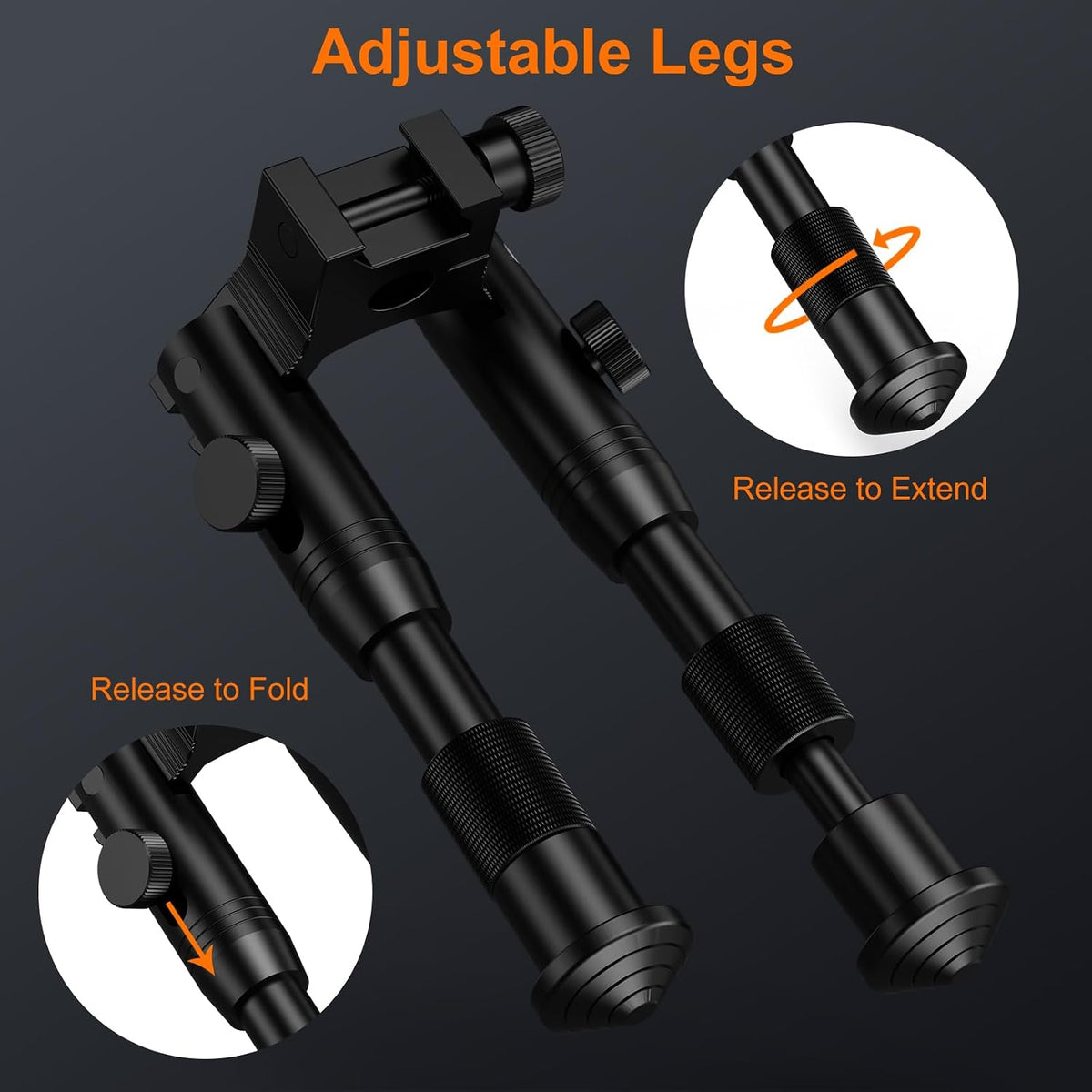Twod Tactical Rifle Bipod -Adjustable Rifle Bipod Picatinny Rail
