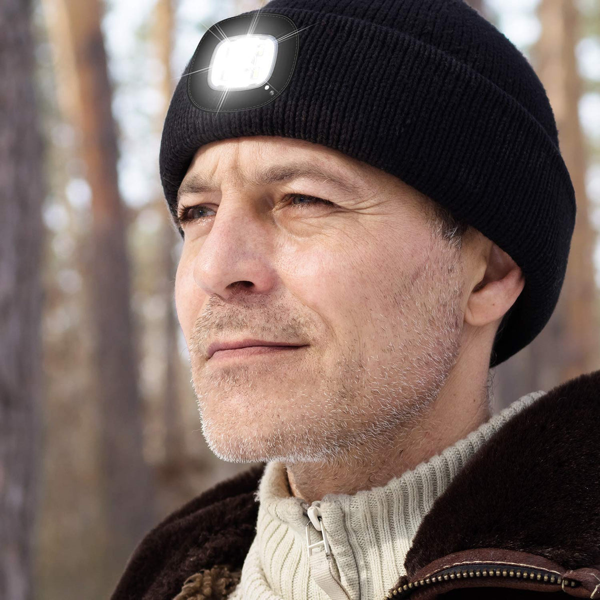 Etsfmoa Unisex Beanie with The Light, Gifts for Men Dad Father Winter Caps