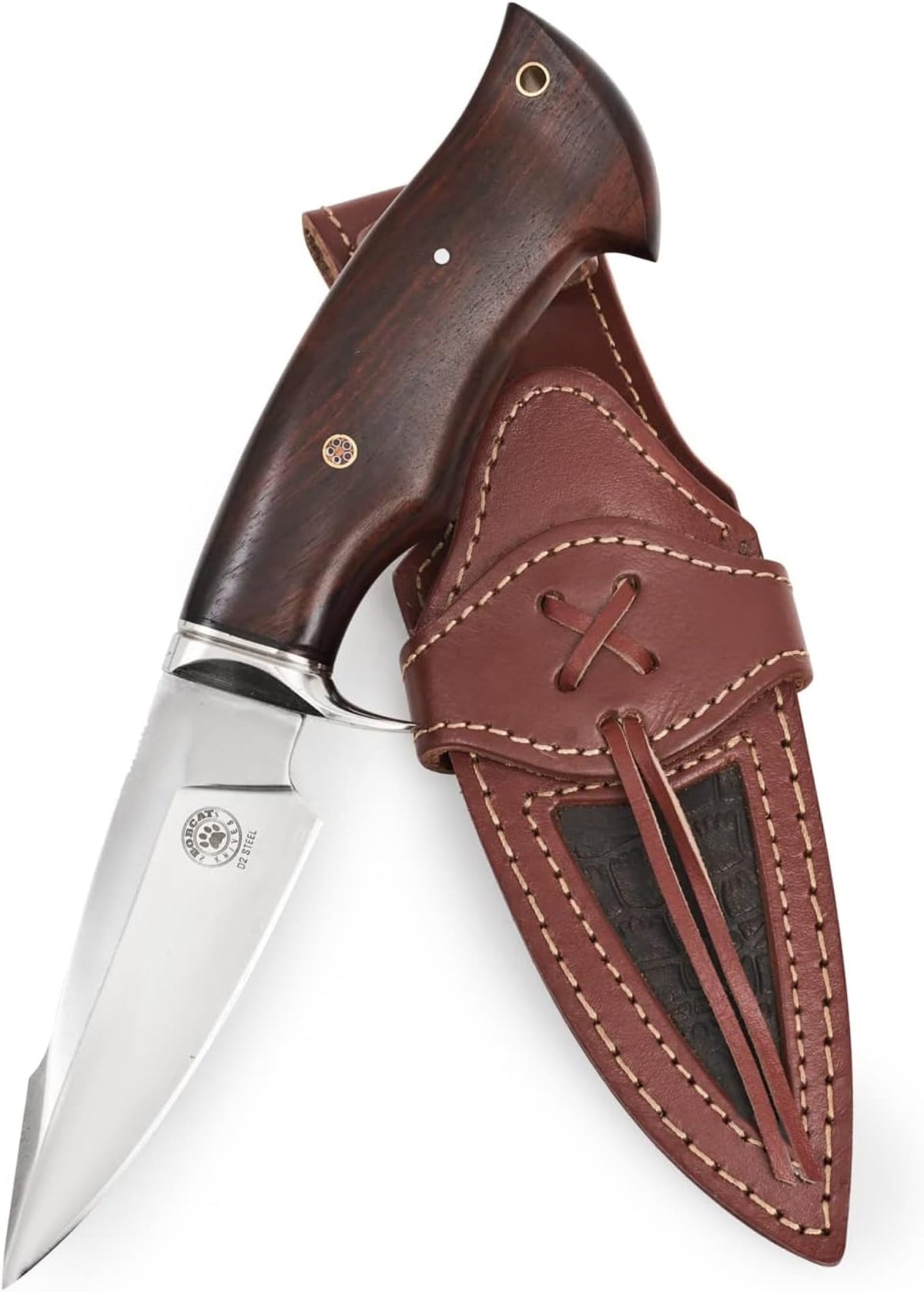 Hunting Damascus Knife Fixed Blade 10" Handmade Patented - Predator Hunter