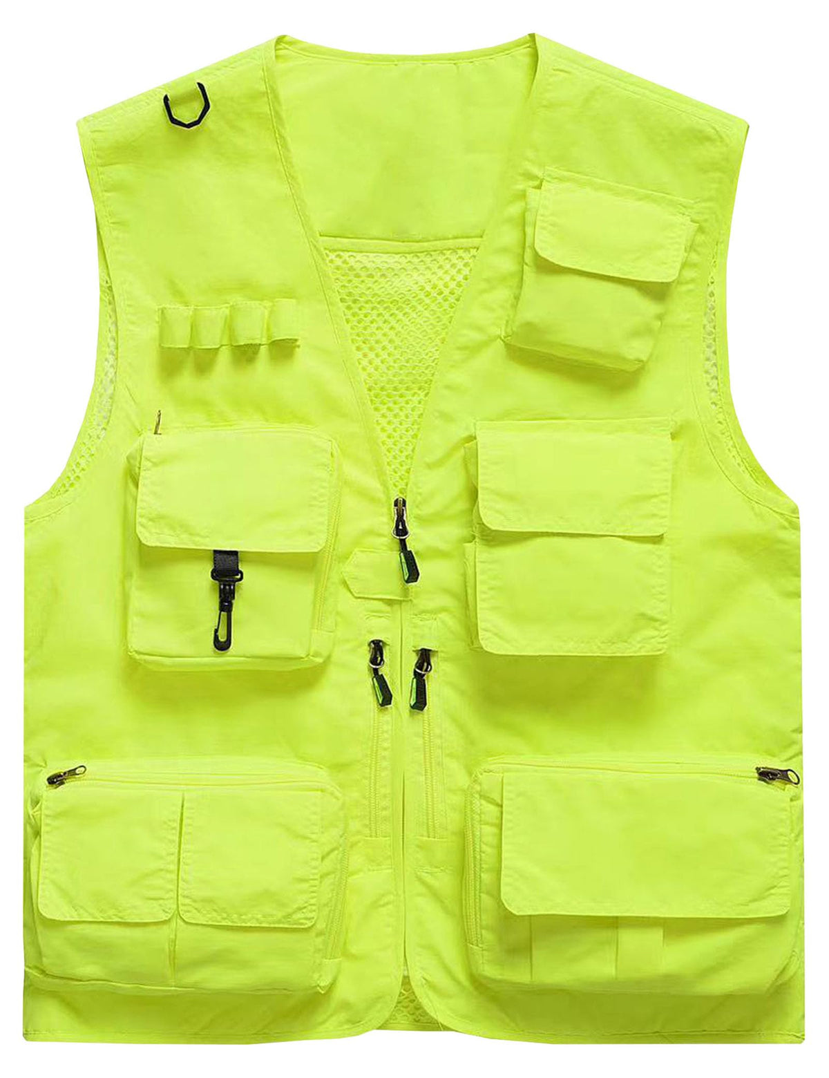 Flygo Men's Casual Lightweight Outdoor Fishing Work Safari Travel Photo Cargo Vest Jacket Multi Pockets