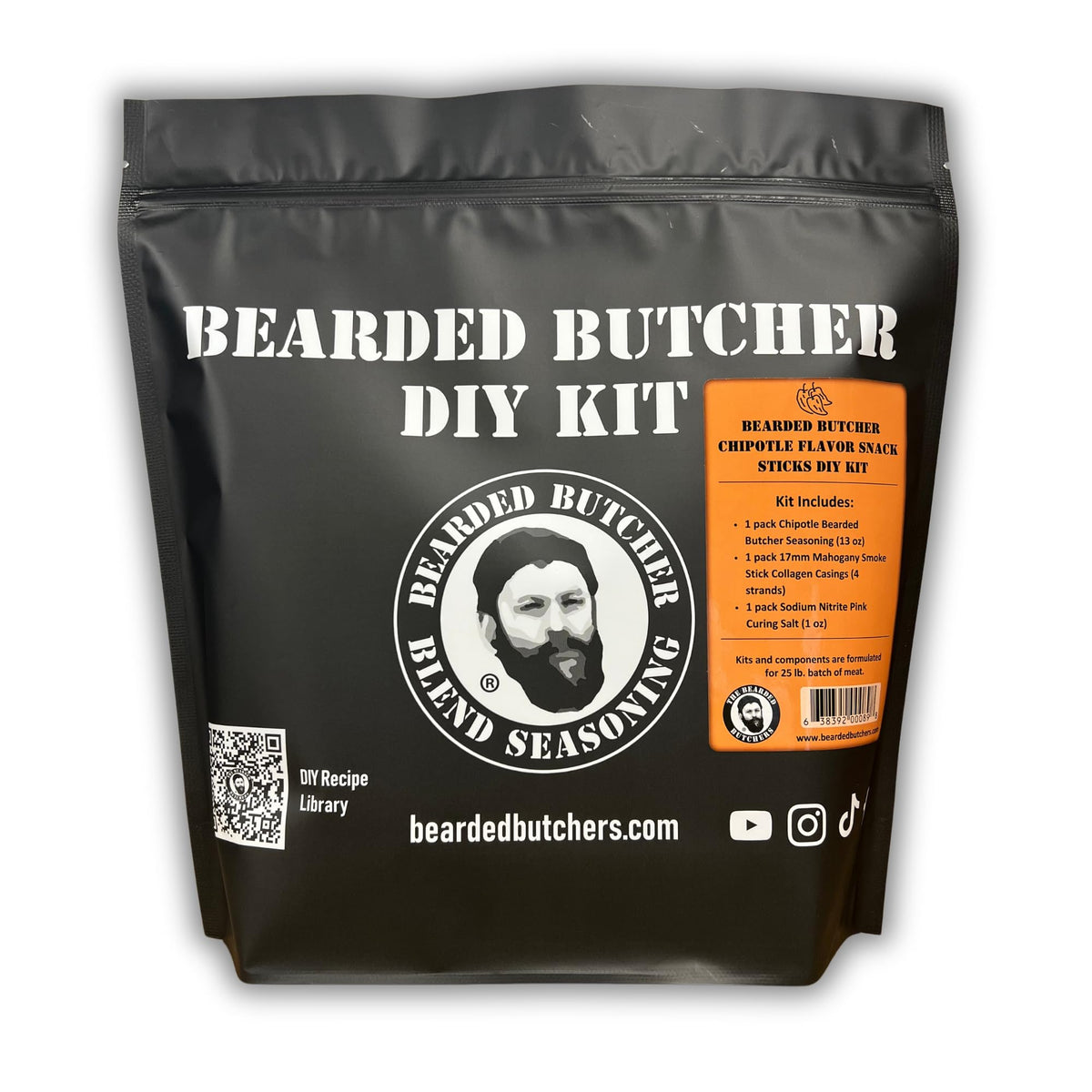 Bearded Butchers Original Snack Stick Seasoning Kit with Casings & Cure