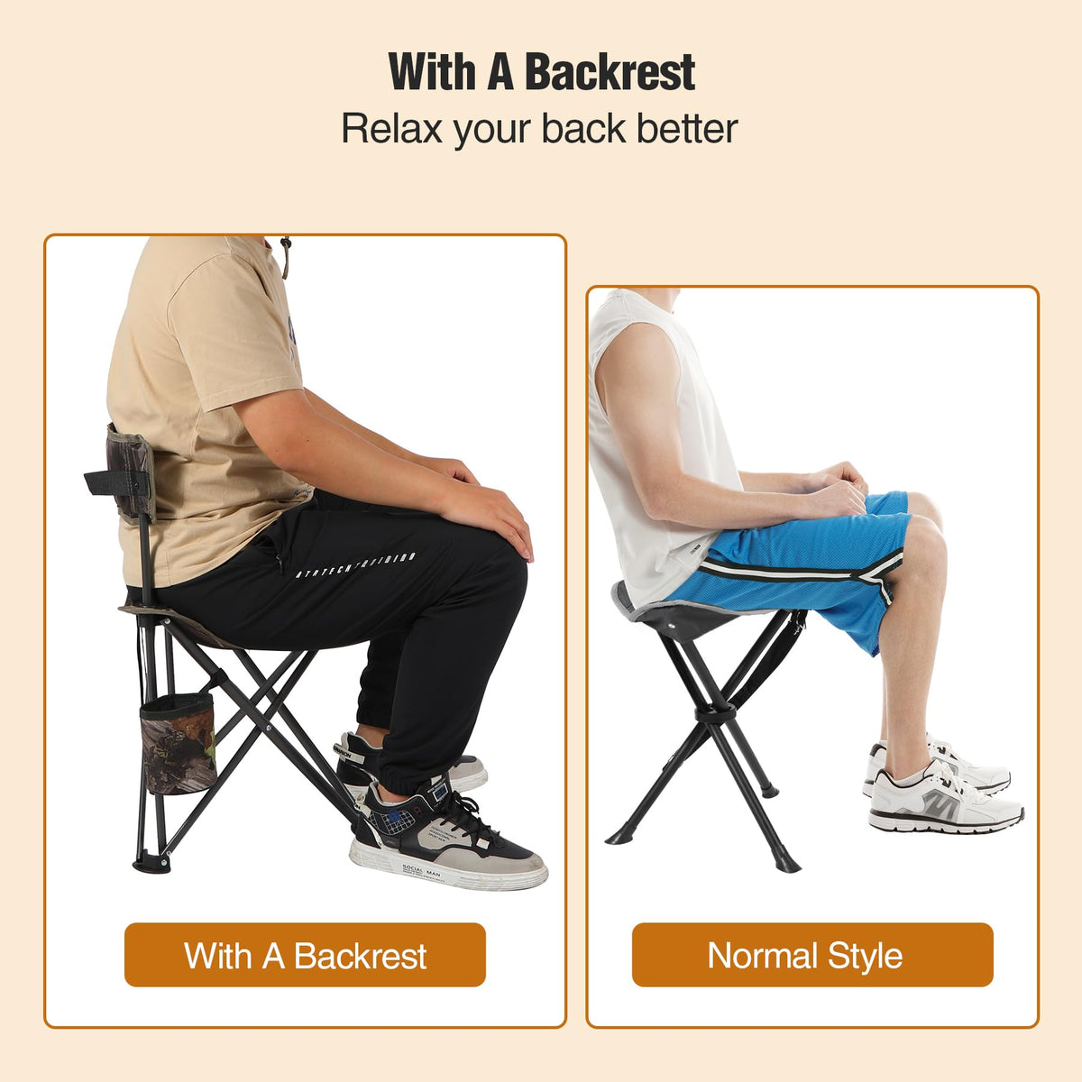 REDCAMP 2 Pack Tripod Hunting Chairs for Blinds