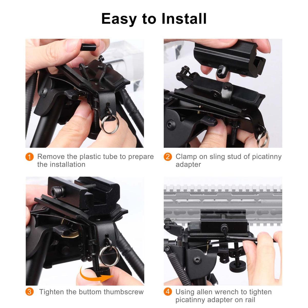 Twod Tactical Rifle Bipod -Adjustable Rifle Bipod Picatinny Rail