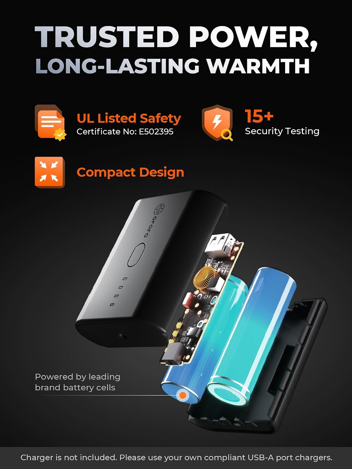 ORORO Men's Classic Heated Jacket, Water Wind Resistant Softshell Jacket