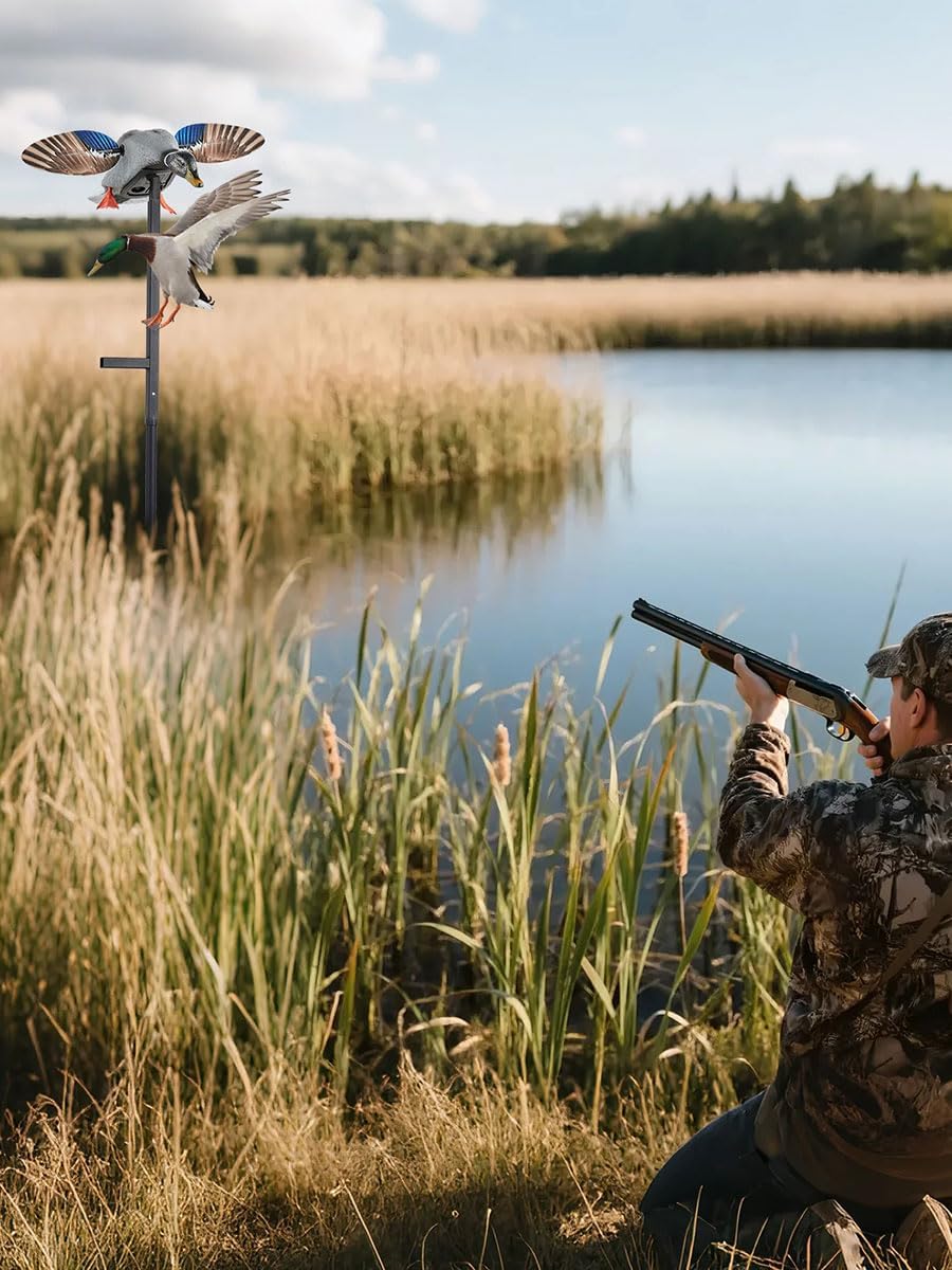 11.3ft Outdoors Ducks Decoy Extension Pole,Hunting Works with Spinning Wing Decoys,Ducks Hunting Accessories,Duck Decoys are not Included