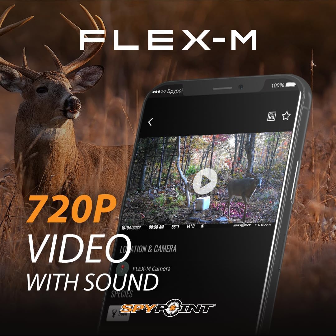 SPYPOINT Flex-M Twin, Cellular Trail Camera, Night Vision, Free Photo Plan