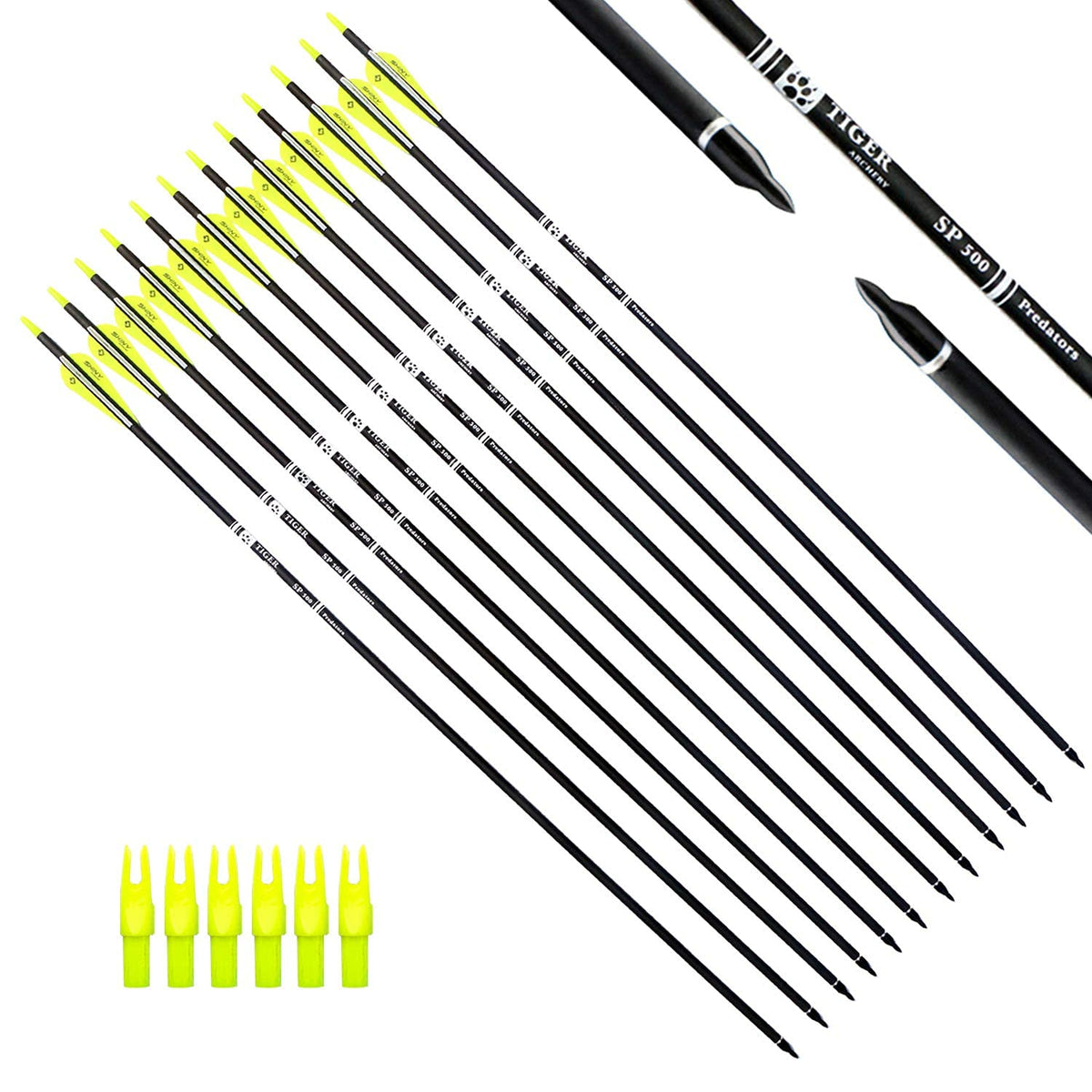 30" Carbon Arrows for Compound Recurve Bow Hunting Target