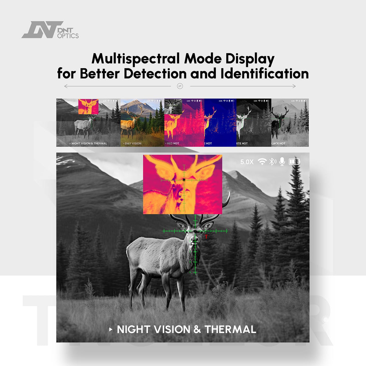 DNT Optics TNC635R ThermNight Thermal & Night Vision Multispectral Scope with Rangefinder and Ballistic Calculator