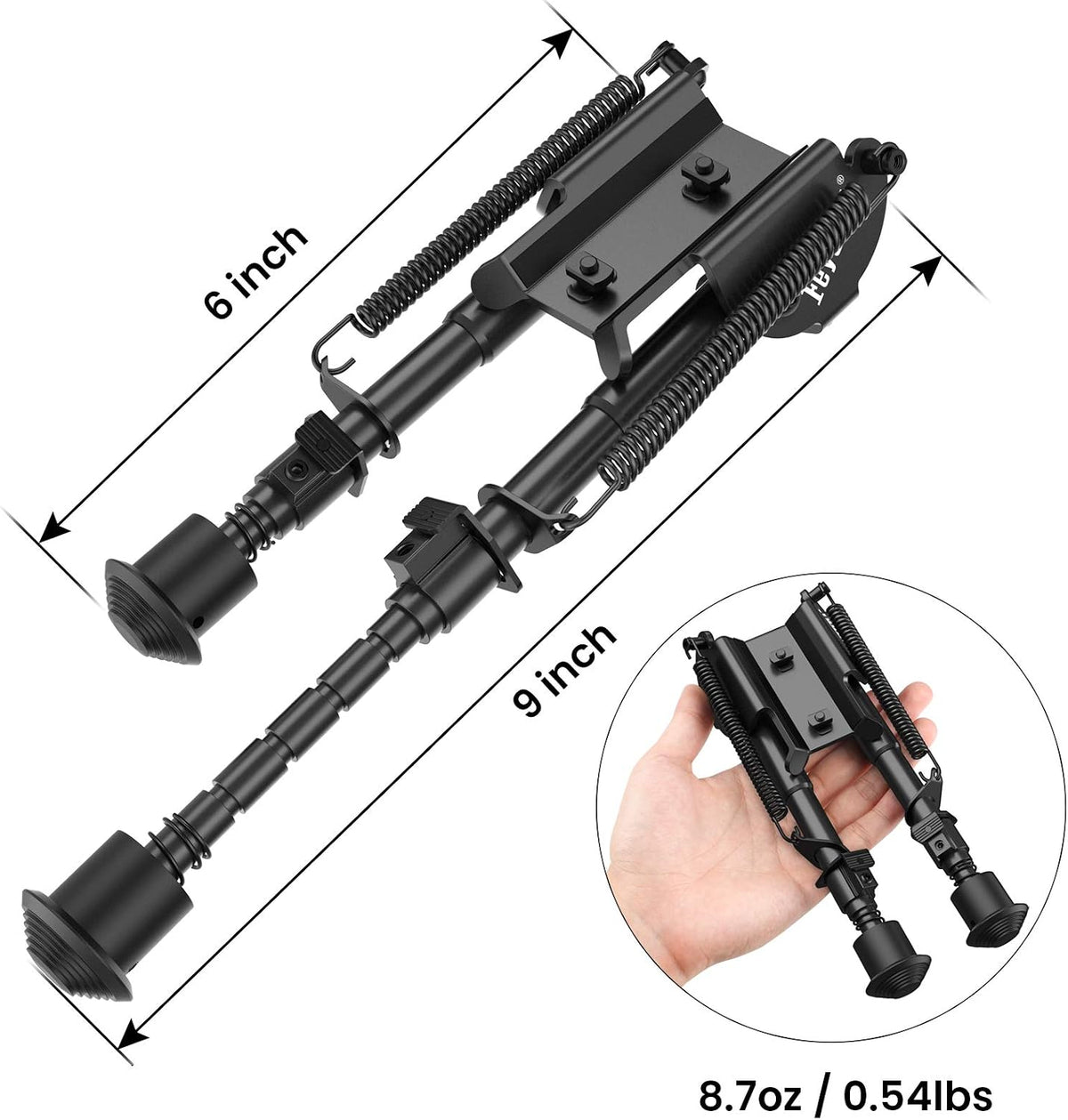 Feyachi B13 Tactical M Lock Bipod 6-9 Inch Lightweight Rifle Bipod Directly Attach to M Lock System for Hunting and Shooting