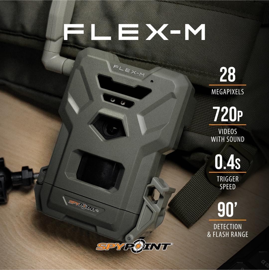 SPYPOINT Flex-M Twin, Cellular Trail Camera, Night Vision, Free Photo Plan