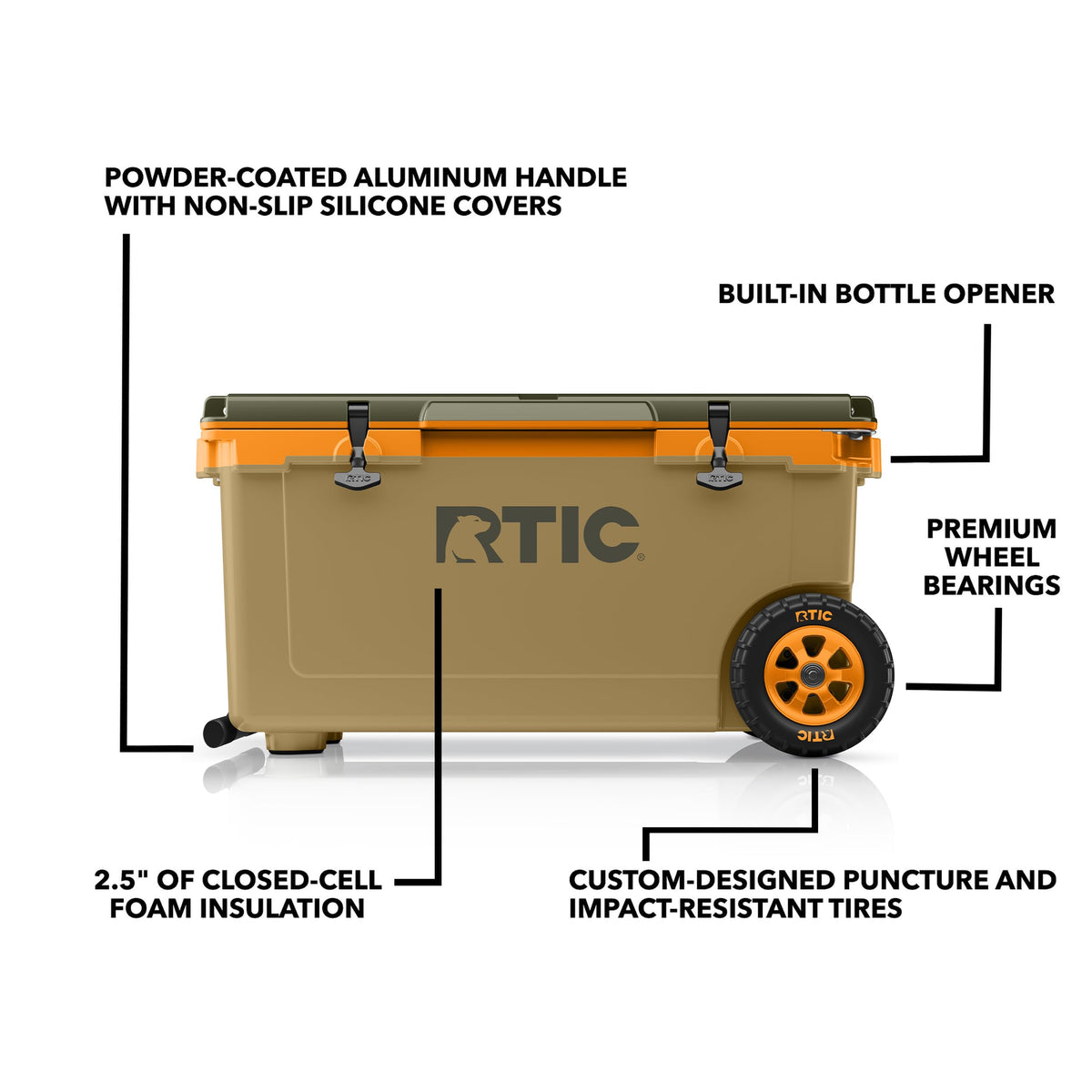 RTIC 72 QT Ultra-Light Wheeled Hard Cooler