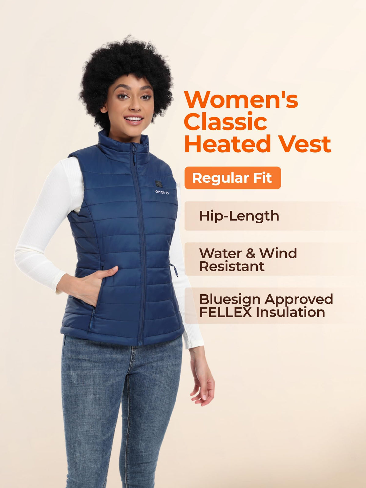 ORORO Women’s Heated Vest, 4 Heating Zones Lightweight Electric Vest