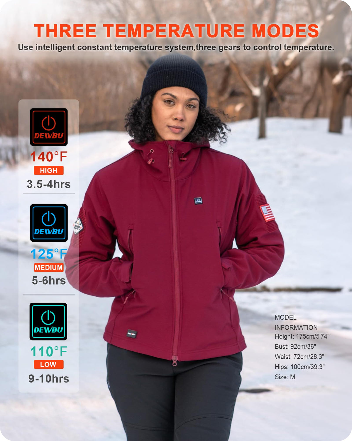 DEWBU Heated Jacket for Women with 12V Battery Pack Winter