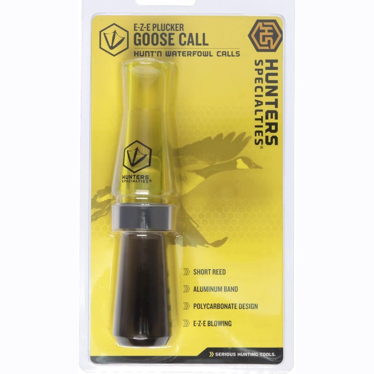 Hunters Specialties Hunting E-Z-E Plucker Short Reed Goose Call - Easy Blowing Polycarbonate Design Waterfowl Game Call