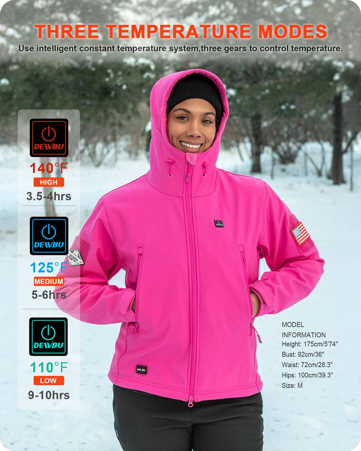 DEWBU Heated Jacket for Women with 12V Battery Pack Winter