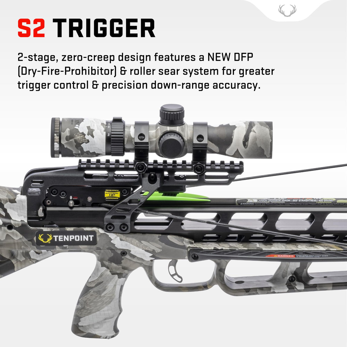 TenPoint Turbo X Crossbow - 415 FPS - Equipped with 100-Yard RangeMaster Scope, ACUslide Cocking & De-Cocking System + S2 Trigger