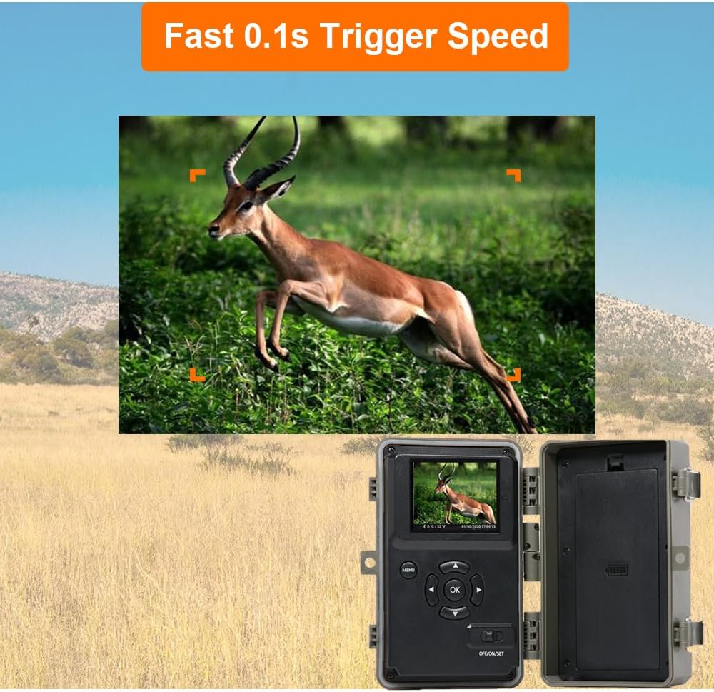 GardePro A3S Non-Cellular Trail Camera, 1296P HD Video with Sound
