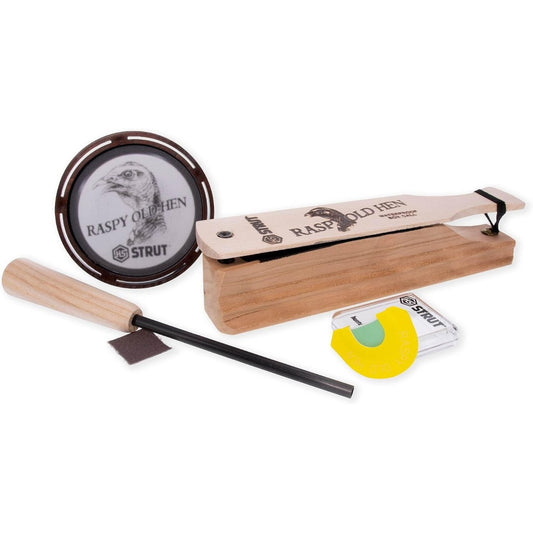 Hunters Specialties Raspy Old Hen Combo Kit - Turkey Game Calls Combo Pack - Wide Range of Turkey Sounds