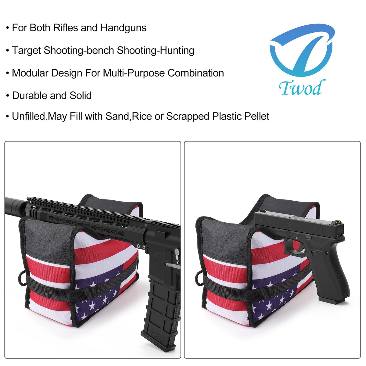 Twod Outdoor Shooting Rest Bags -Stand Holders Target