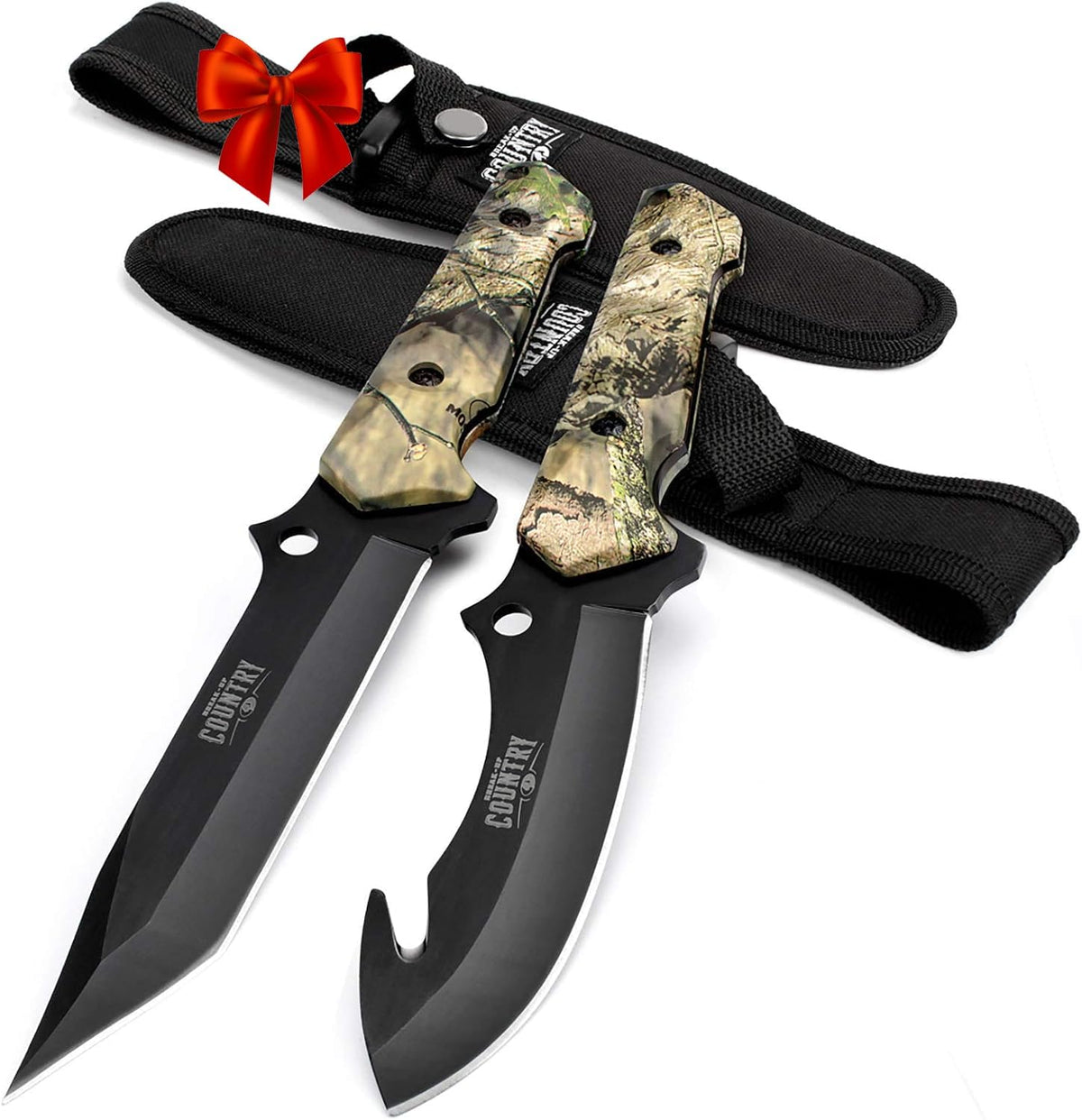 MOSSY OAK Fixed Blade Hunting Knife Set - 2 Piece, Sheath Included