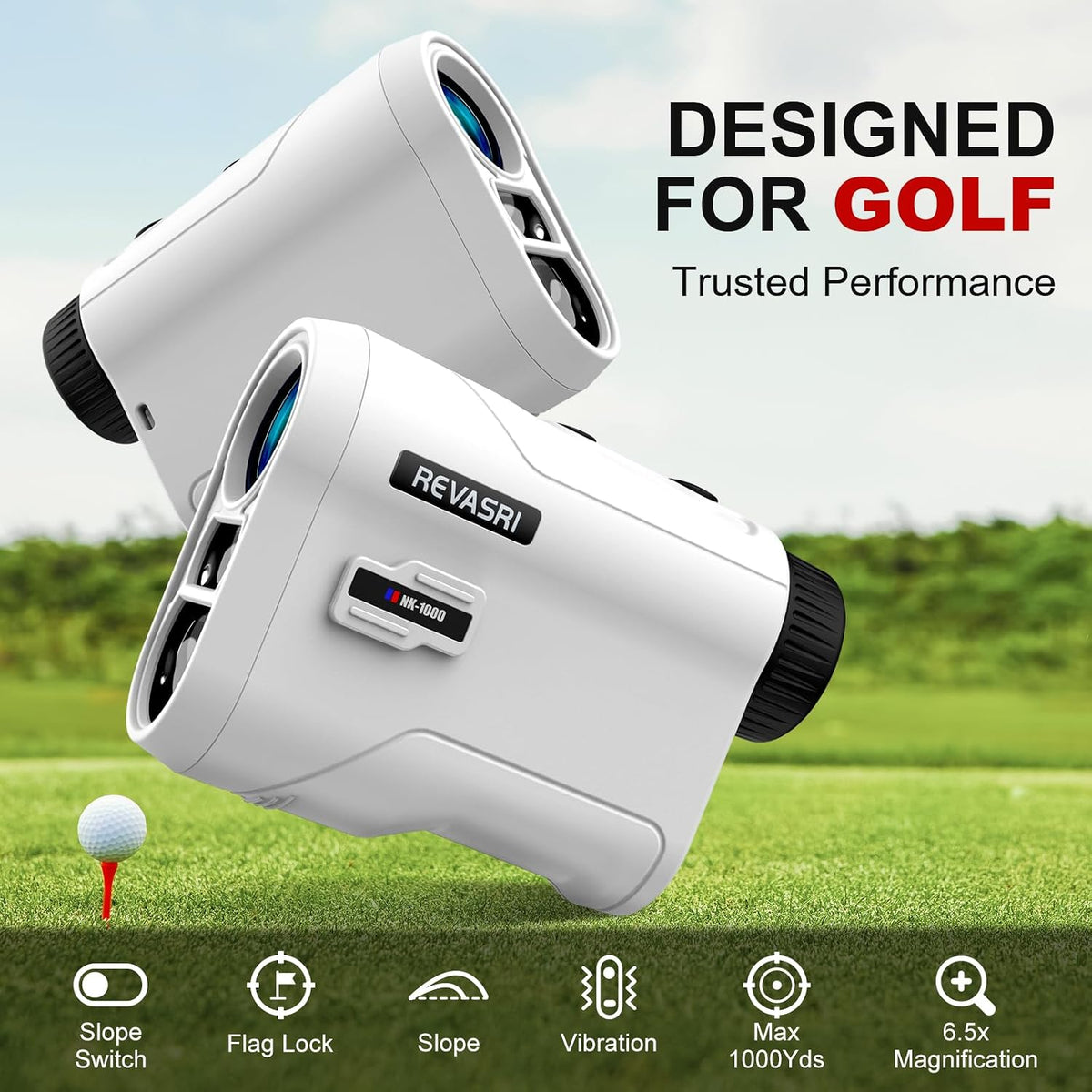 REVASRI Range Finder for Golf, Slope, Pin Lock Vibration 1000Y Rangefinder