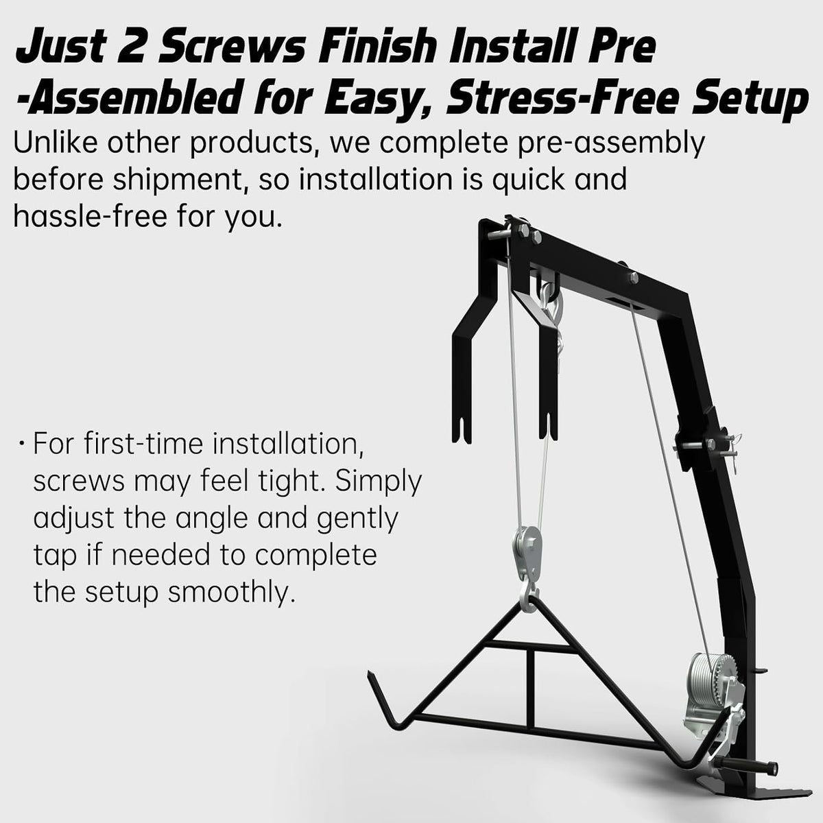 Tree Mounted Deer Hoist with Gambrel - 500lbs Game Hoist with Winch, Ratchet Strap, 23ft Cable, Portable Detachable Hunting Kit for Heavy Duty Deer Hanger for Skinning, Field Dressing