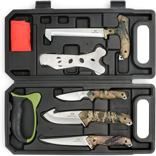 Mossy Oak Field Dressing Kit Hunting Deer Knife Set (8-Piece)