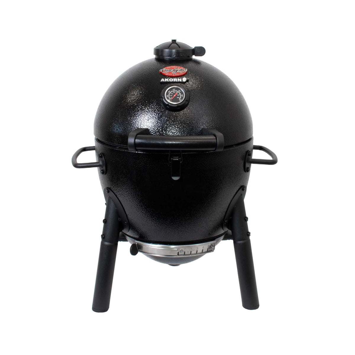 Char-Griller AKORN Jr. Portable Kamado Charcoal Grill and Smoker, Triple-Wall Insulated Steel with Cast Iron Grates and Locking Lid, 155 Sq. In. Cooking Area, Ash