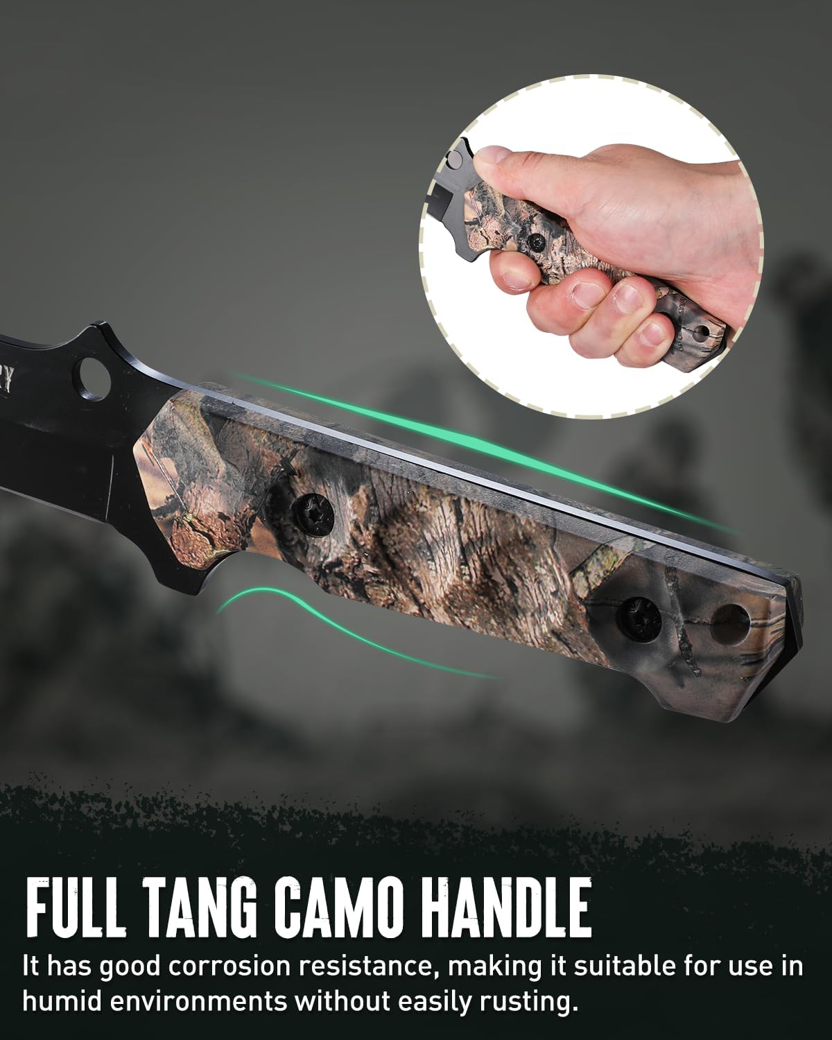 MOSSY OAK Fixed Blade Hunting Knife Set - 2 Piece, Sheath Included