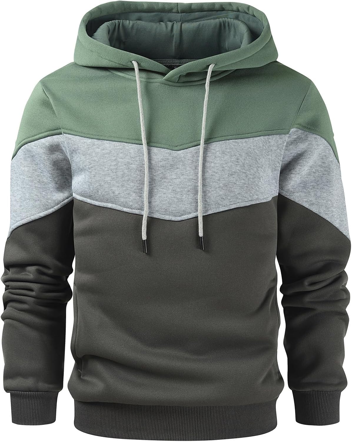 Gesean Men's Novelty Color Block Pullover Fleece Hoodie Casual Sweatshirt