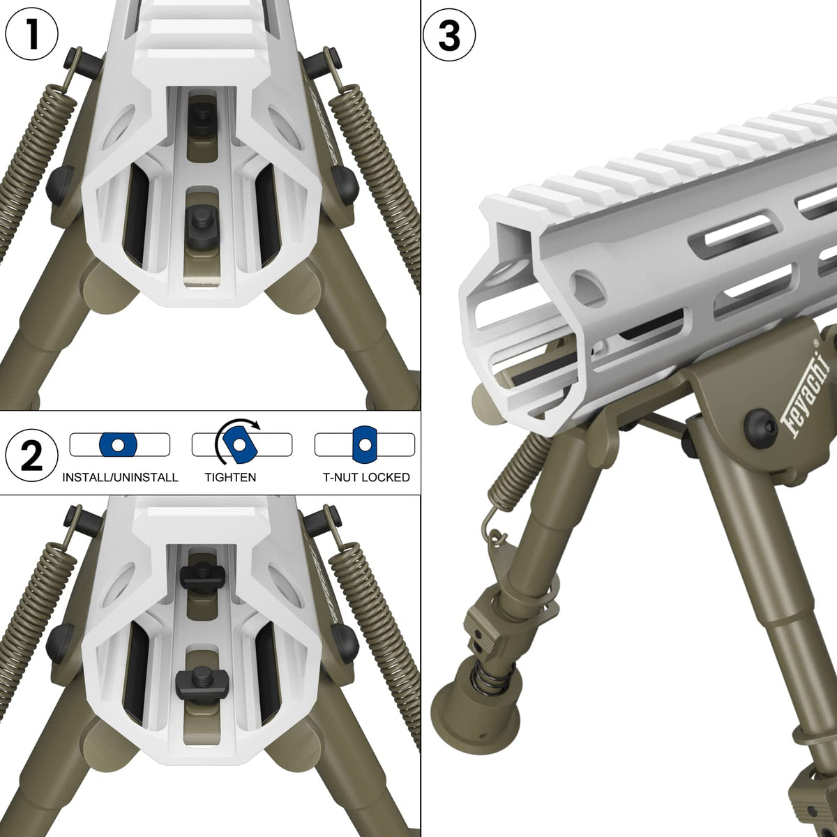 Feyachi B13 Tactical M Lock Bipod 6-9 Inch Lightweight Rifle Bipod Directly Attach to M Lock System for Hunting and Shooting
