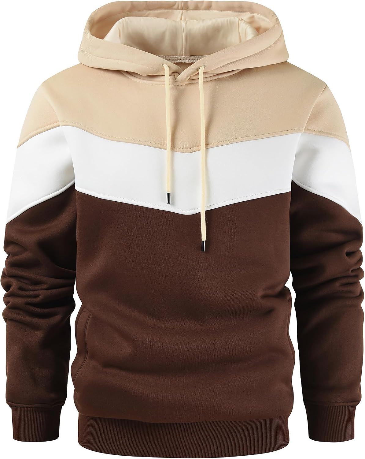 Gesean Men's Novelty Color Block Pullover Fleece Hoodie Casual Sweatshirt