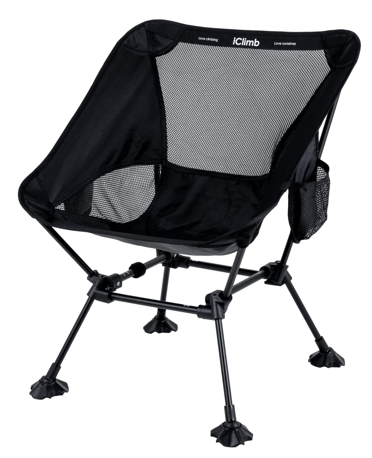 iClimb Ultralight Compact Folding Anti-Sinking Chair, Black