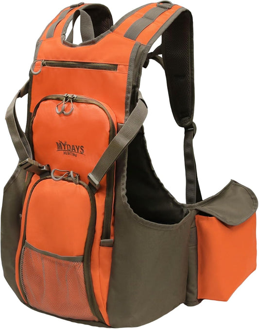 MYDAYS Upland Bird Vest Backpack, Hunting Tactical Vest with Game Pouch and Pockets for Outdoor Bird Hunting