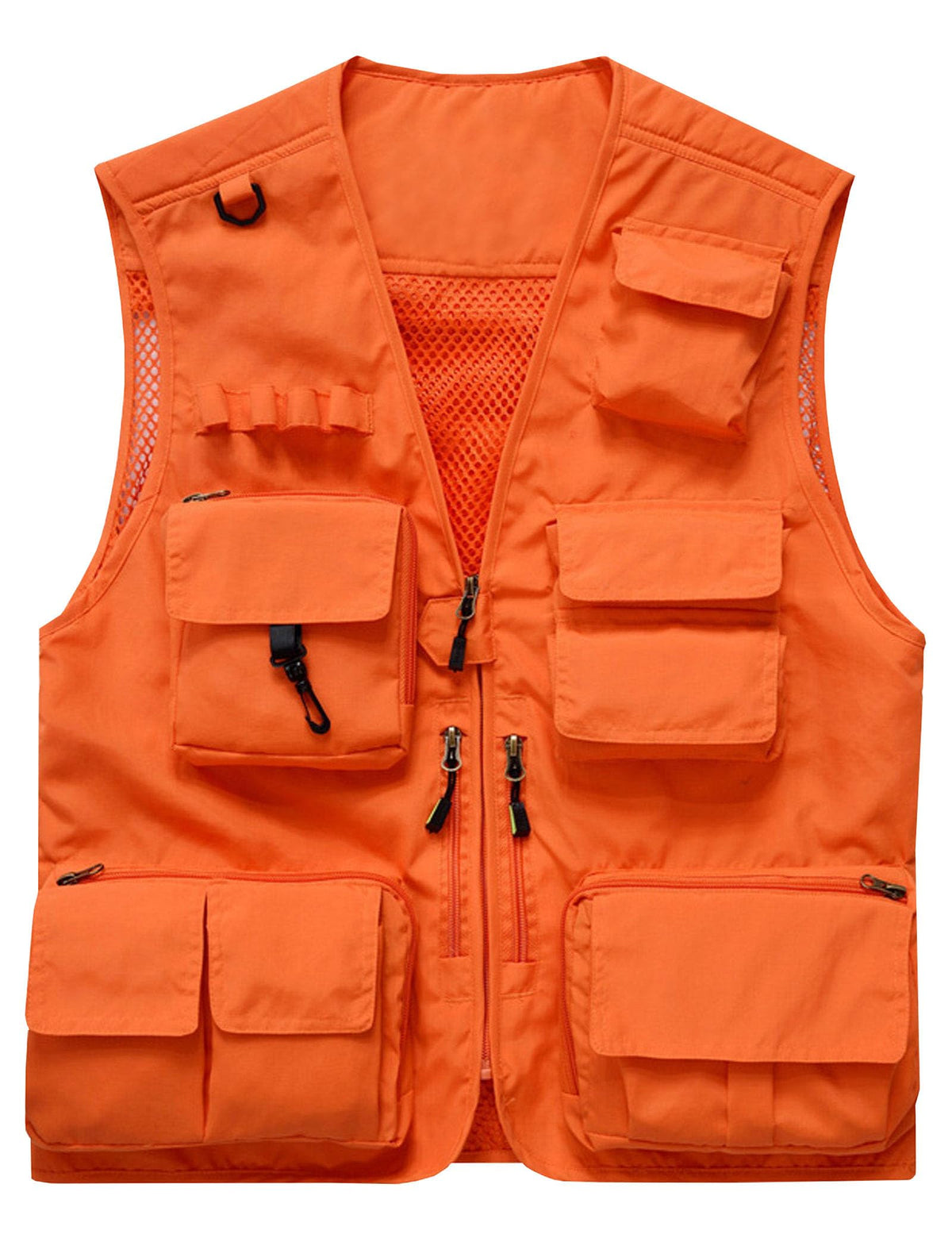 Flygo Men's Casual Lightweight Outdoor Fishing Work Safari Travel Photo Cargo Vest Jacket Multi Pockets
