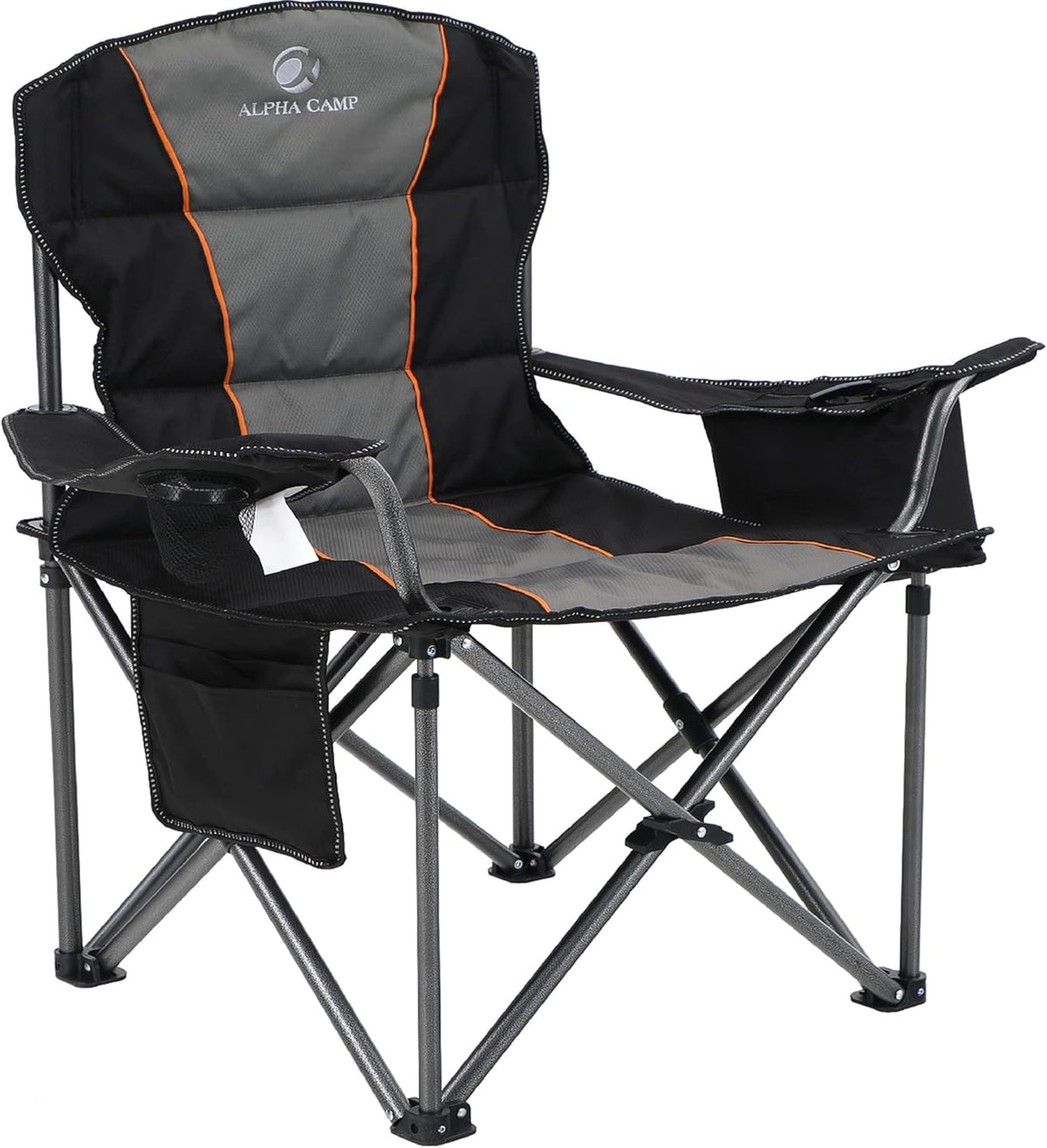 ALPHA CAMP Oversized Fully Padded Camping Chairs with Lumbar Support