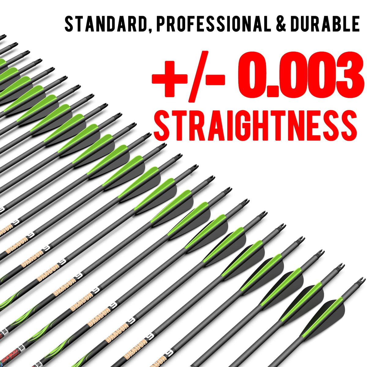 Sanlida Dragon 10/9/8 Hunting Carbon Arrows for Compound Bows, 12/24 PCS