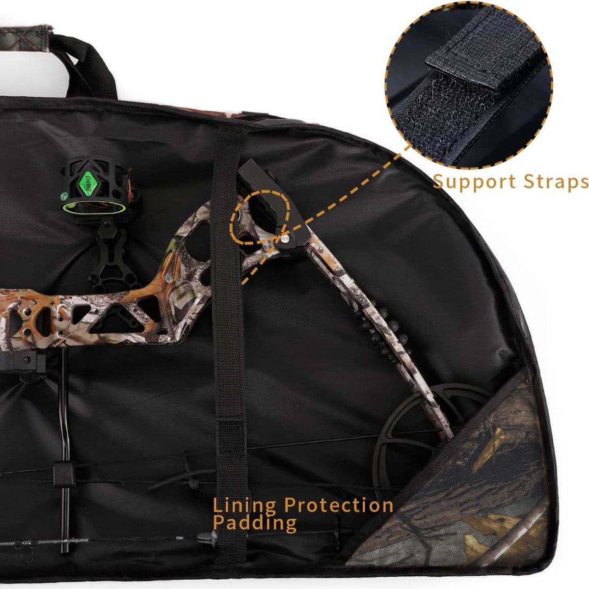 Compound Bow Case Soft Light-Weight Bow Bag with Arrow Pocket and Backpack Straps