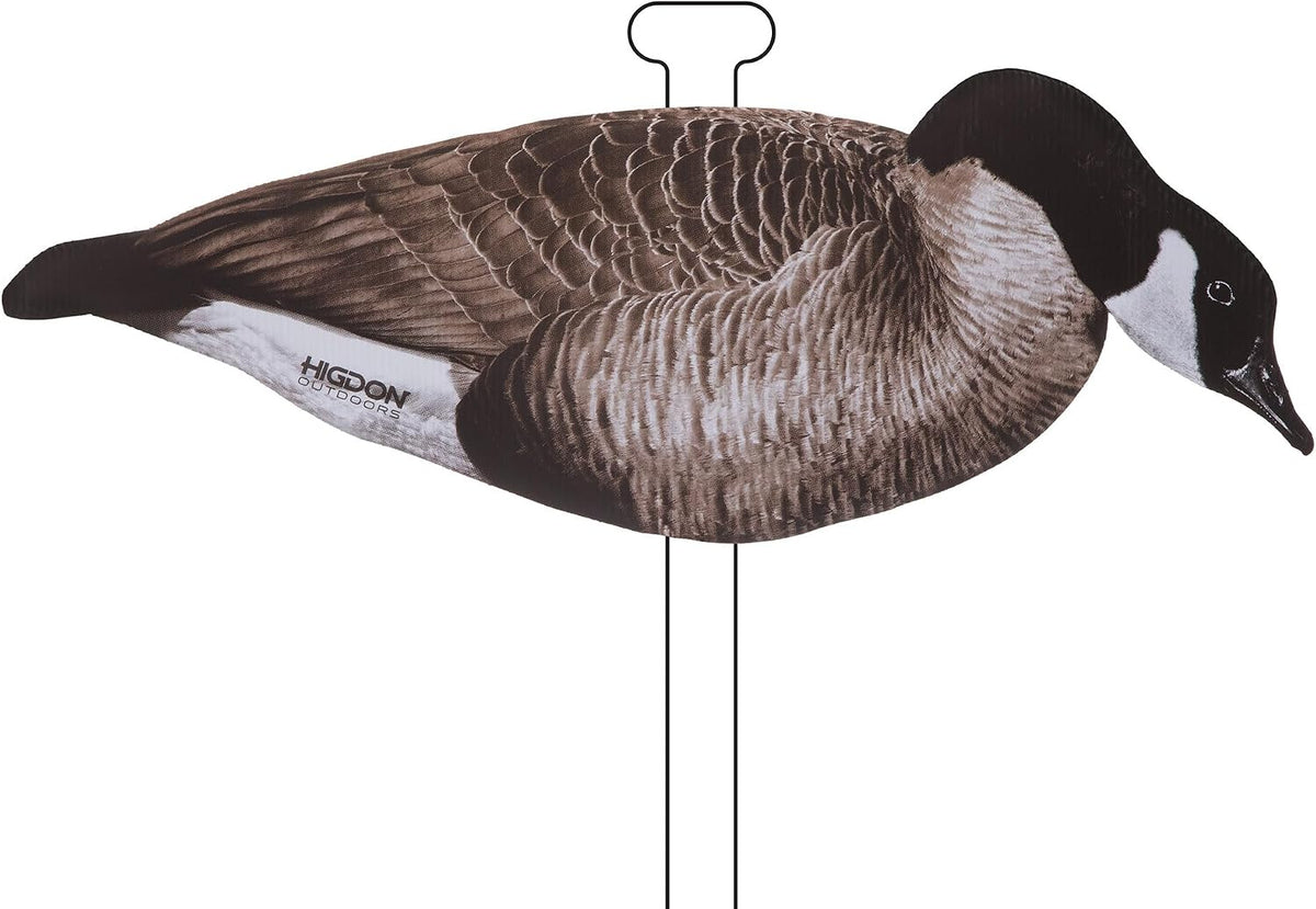 Higdon Outdoors Flats | Canada Goose Silhouette Decoys for Waterfowl Hunting | Weather Resistant Goose Decoys with Easy Carry Stakes | Standard, Motion, or Fully Flocked Motion | 12 Pack