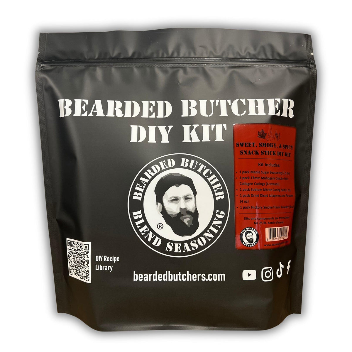 Bearded Butchers Original Snack Stick Seasoning Kit with Casings & Cure