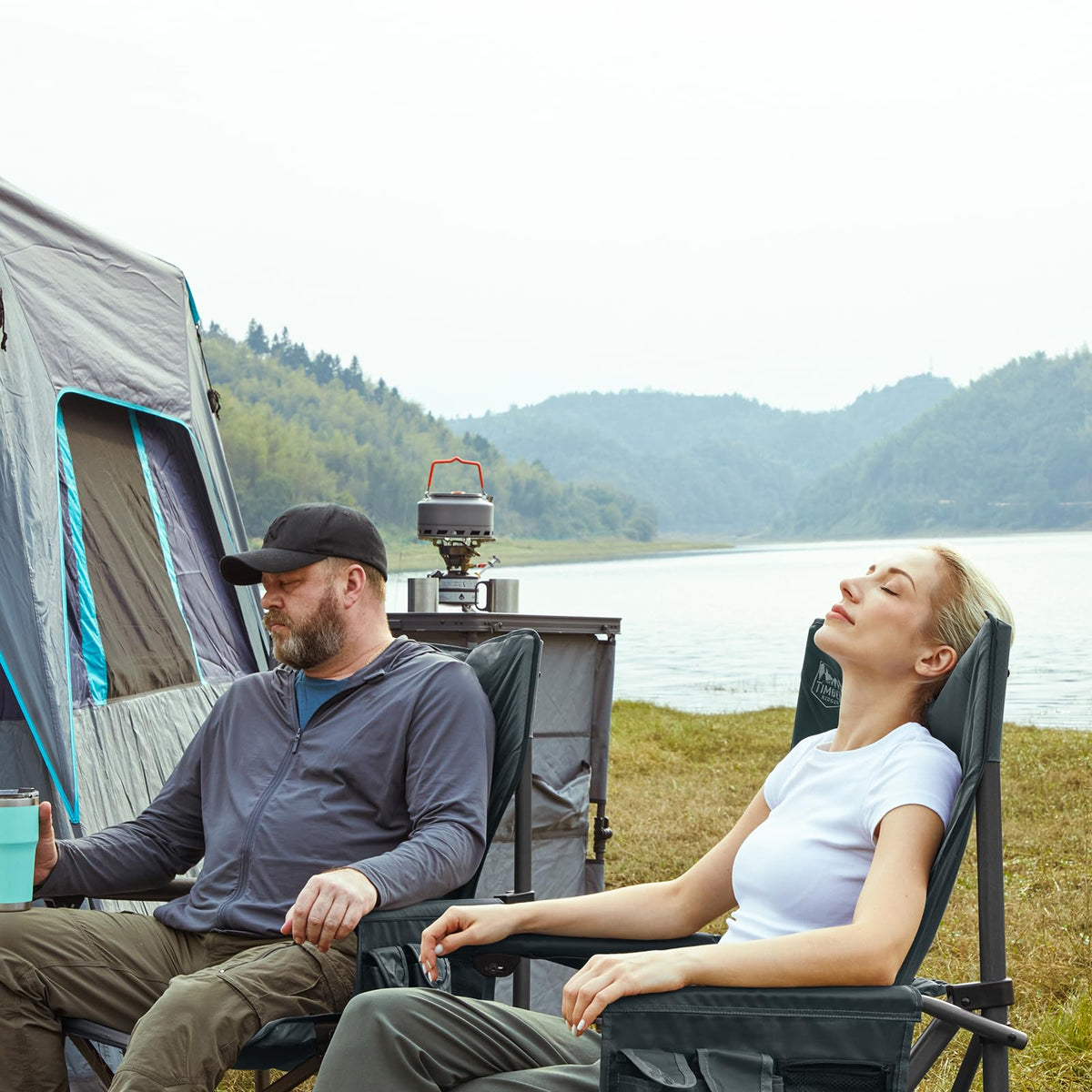 TIMBER RIDGE Oversized Folding Camping Chair High Back 500lbs