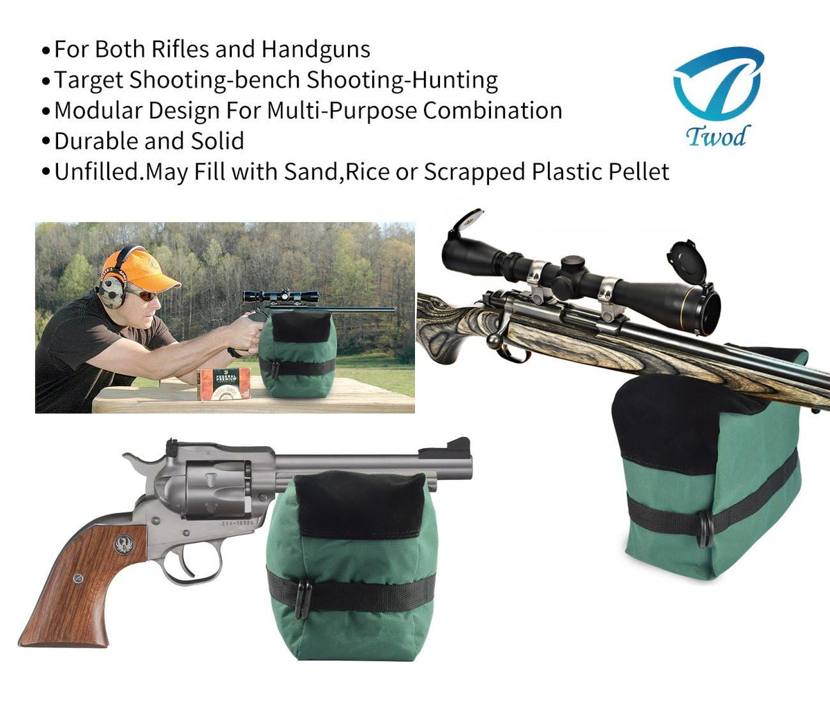 Twod Outdoor Shooting Rest Bags -Stand Holders Target