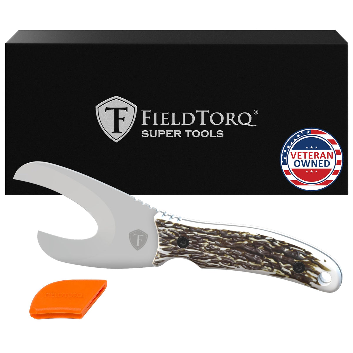 Field Dressing Kit | 3-in-1 Super Tool with Sheath & Sharpener | Gut Hook | Deer Hunting Knife Set | Pakkawood | Men's Hunting Gift Accessory