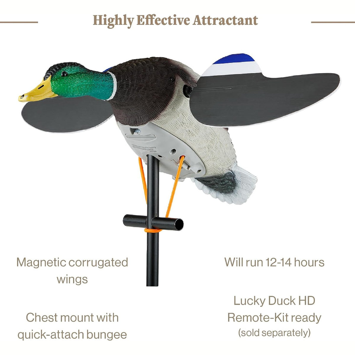 Lucky Duck Spinning Wing Motion Duck Decoys for Hunters, Lucky Junior II